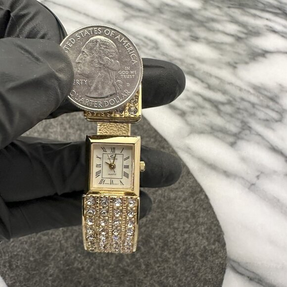 Vintage Cenere Rhinestone Bracelet Watch Unique and Beautiful Timepiece - Picture 5 of 10